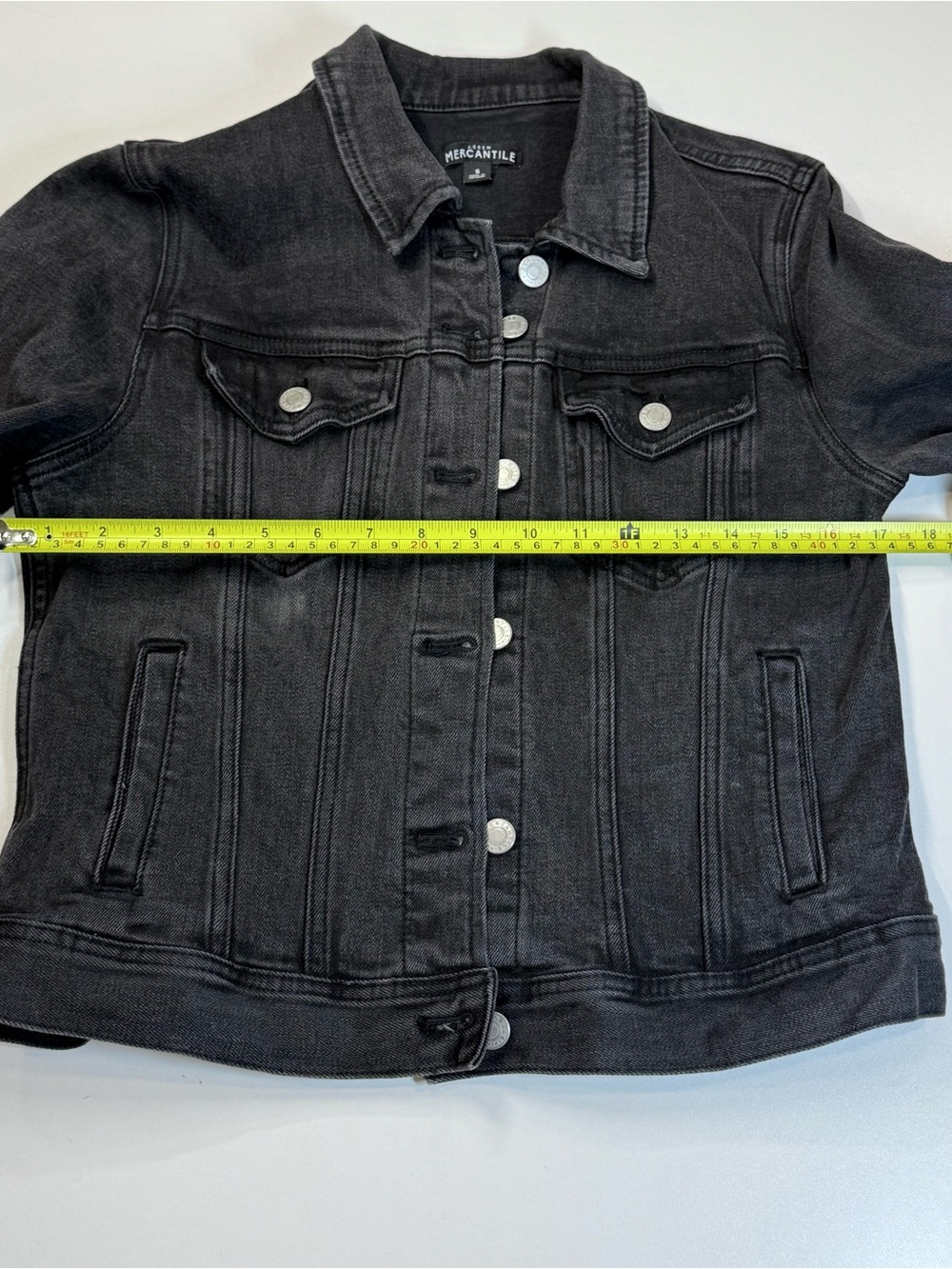 J.Crew Mercantile Charcoal Black Denim Trucker Jacket | Size S - Picture 7 of 16